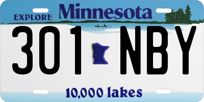 MN license plate 301NBY