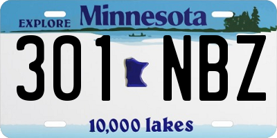 MN license plate 301NBZ