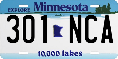 MN license plate 301NCA