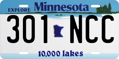 MN license plate 301NCC