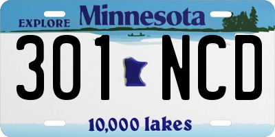 MN license plate 301NCD
