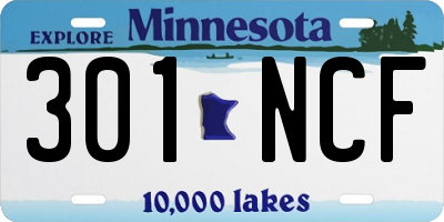MN license plate 301NCF