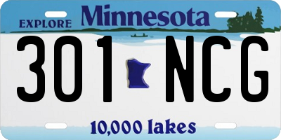 MN license plate 301NCG