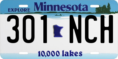 MN license plate 301NCH