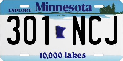 MN license plate 301NCJ