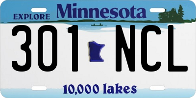 MN license plate 301NCL