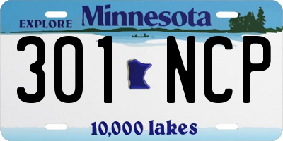 MN license plate 301NCP
