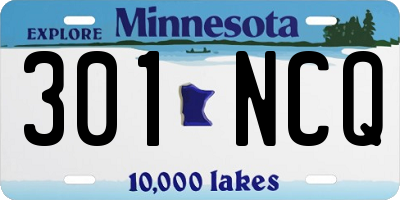 MN license plate 301NCQ