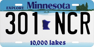 MN license plate 301NCR