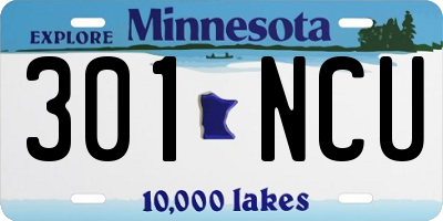 MN license plate 301NCU