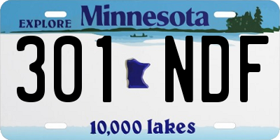 MN license plate 301NDF