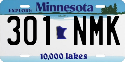 MN license plate 301NMK