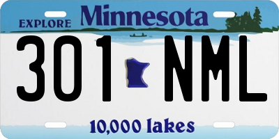 MN license plate 301NML