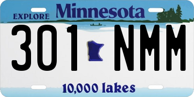 MN license plate 301NMM