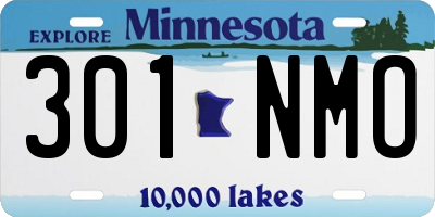 MN license plate 301NMO