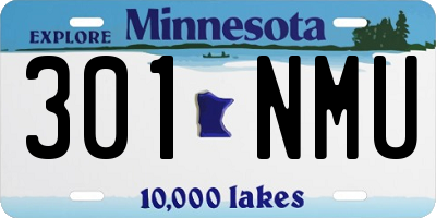 MN license plate 301NMU