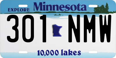 MN license plate 301NMW