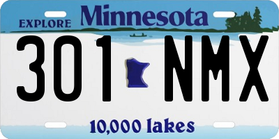 MN license plate 301NMX