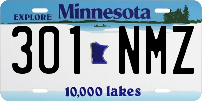 MN license plate 301NMZ