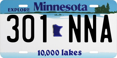 MN license plate 301NNA