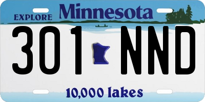 MN license plate 301NND