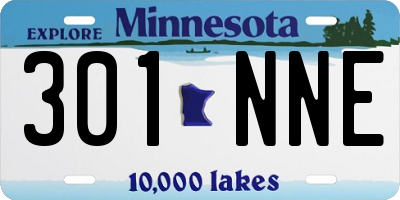 MN license plate 301NNE