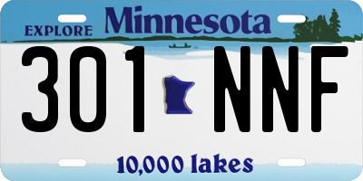 MN license plate 301NNF