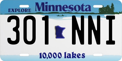 MN license plate 301NNI