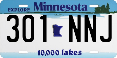 MN license plate 301NNJ