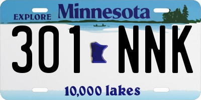 MN license plate 301NNK