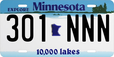 MN license plate 301NNN