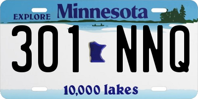 MN license plate 301NNQ