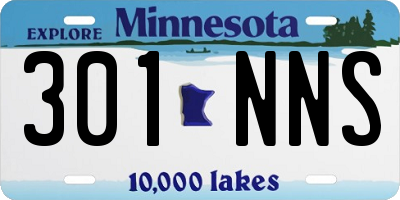 MN license plate 301NNS