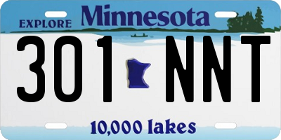 MN license plate 301NNT