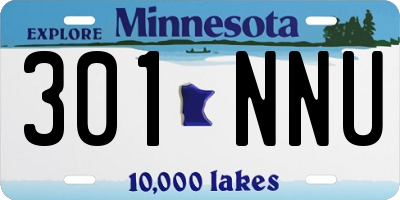 MN license plate 301NNU