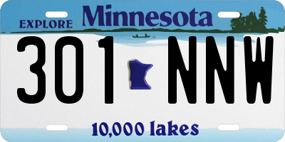 MN license plate 301NNW