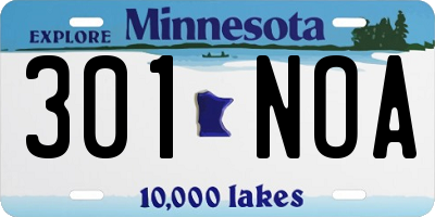 MN license plate 301NOA