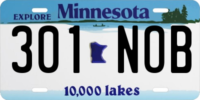 MN license plate 301NOB