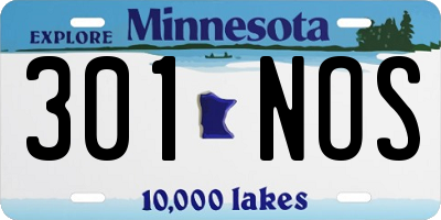MN license plate 301NOS