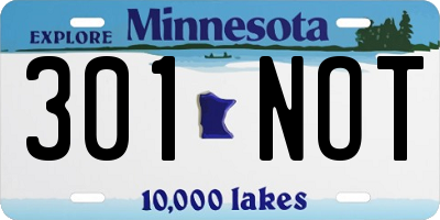 MN license plate 301NOT