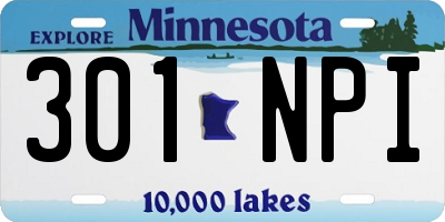 MN license plate 301NPI