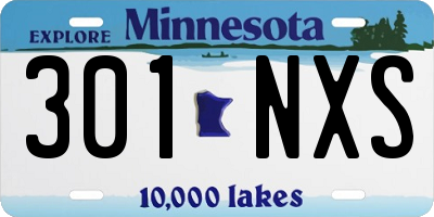 MN license plate 301NXS