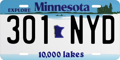 MN license plate 301NYD