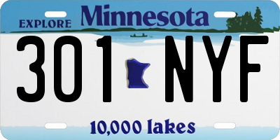 MN license plate 301NYF
