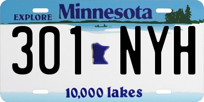 MN license plate 301NYH