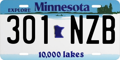 MN license plate 301NZB