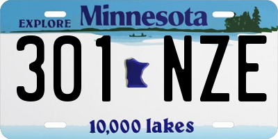 MN license plate 301NZE
