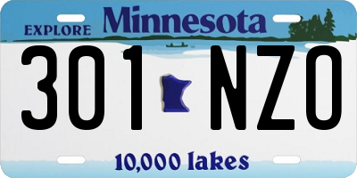 MN license plate 301NZO
