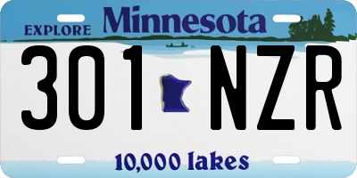 MN license plate 301NZR