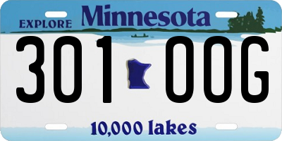 MN license plate 301OOG
